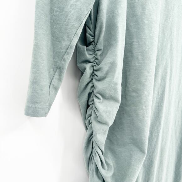 Anthropologie Sundry Womens Fall 3/4 Sleeve Shirred Mini Dress Size L Moss Green - Picture 3 of 7